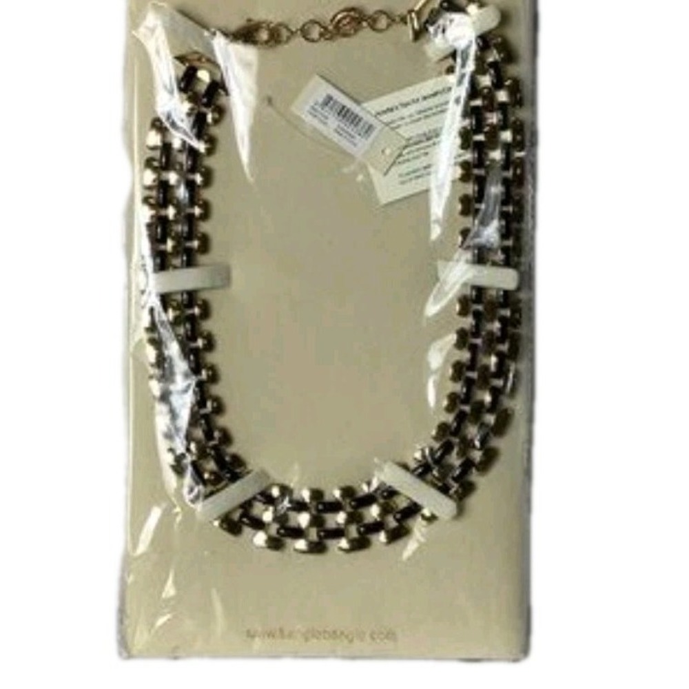 Amrita Singh Gold & Black Necklace 5 Rows NIB NWT Rare HTF
